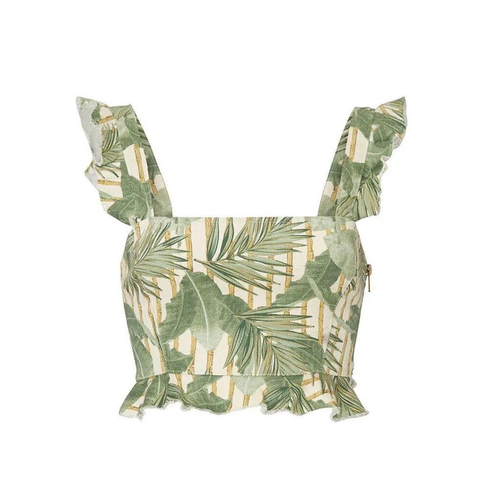 Green/White Crop Top Tank, Show Me Your Mumu, XS